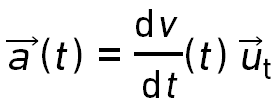 \overrightarrow{a}(t) = \frac{dv}{dt}\overrightarrow{u_t}