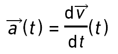 \overrightarrow{a}(t)=\frac{d\overrightarrow{v}}{dt}(t)